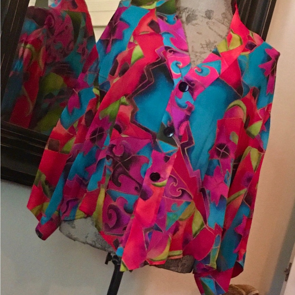 Vibrant Multicolor Abstract Blouse